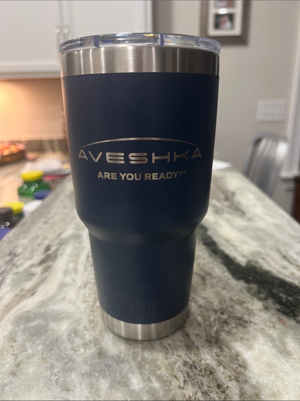 Yeti Navy Blue Insulated Travel Mug with Clear Lid - Picture 4 of 5